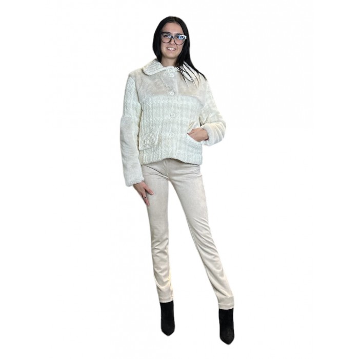 Tricot chic giacca in tweed naturale G801