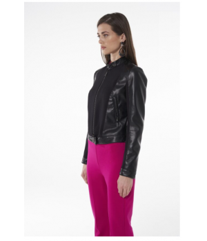 Hanita giacca biker in ecopelle nera HJ1080