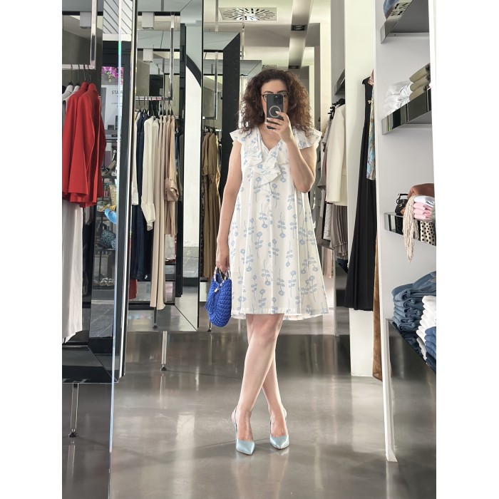 ANNA MARIA PALETTI Abito svasato in cotone bianco rosanna