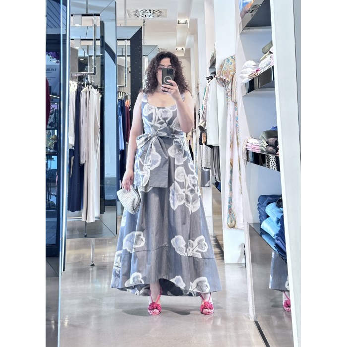 Anna Palmer Los Angeles abito lungo grigio perla mod. ambra