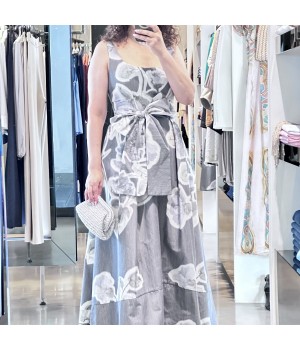 Anna Palmer Los Angeles abito lungo grigio perla mod. ambra