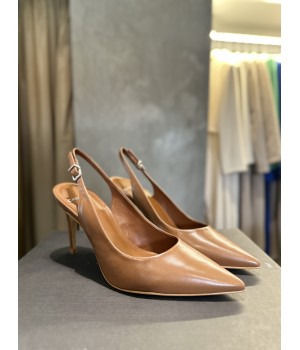 Carrano Shoes Slingback in pelle cuoio 195096